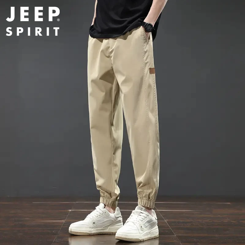 爆款Jeep吉普休闲裤子男款夏季直筒工装裤潮牌宽松大码束脚九分