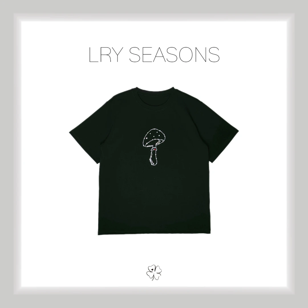 LRY SEASONS |设计师蘑菇水钻短袖T恤25021