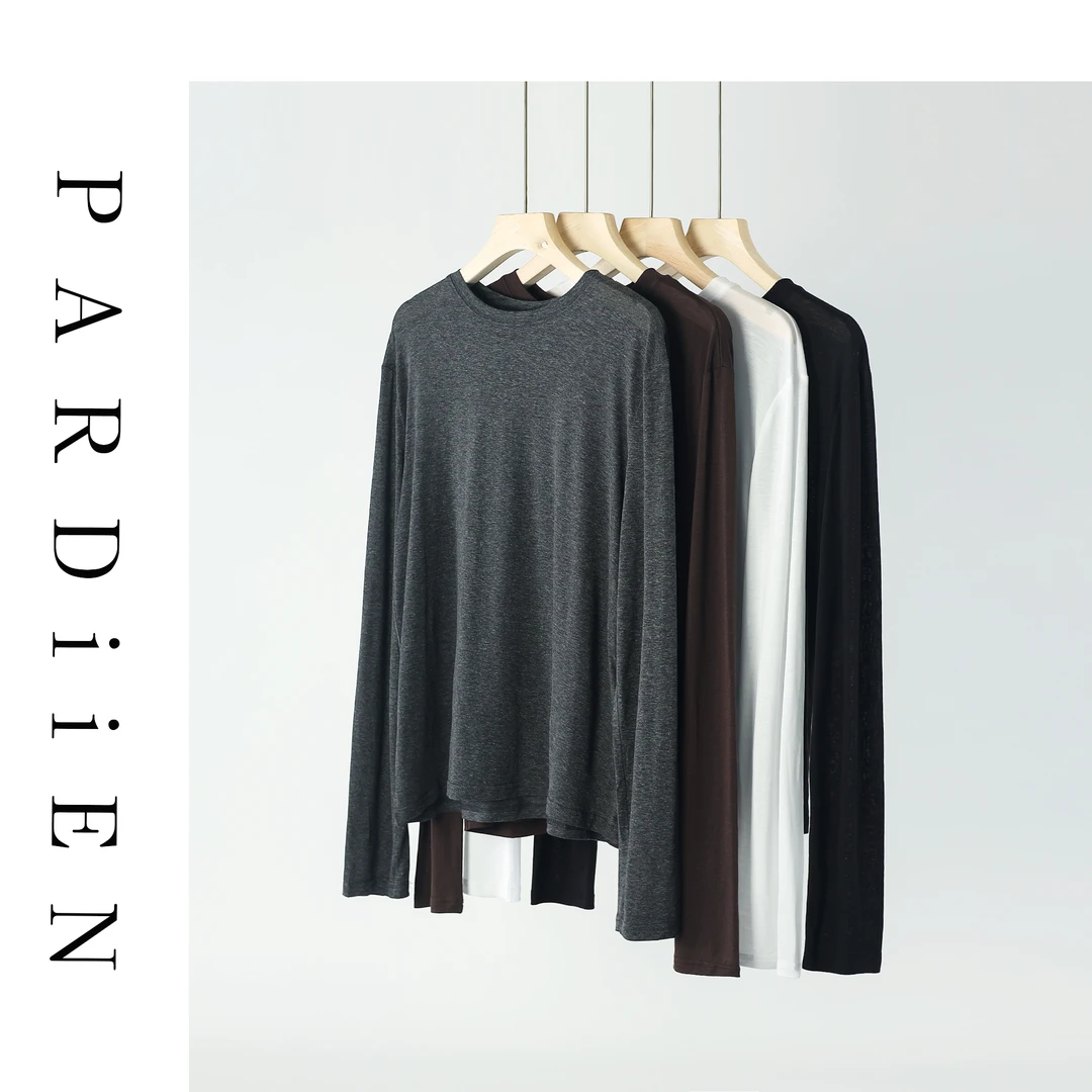 【北总严选】帕迪恩图案醋酸天丝圆领长袖T恤Y18421-1