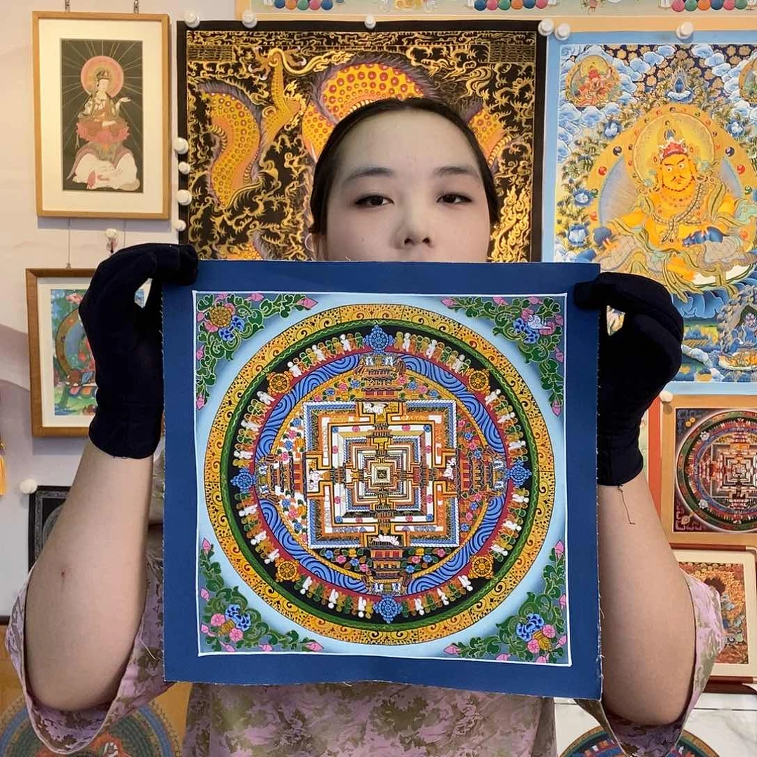卷轴画纯手绘唐卡27厘米左右坛城