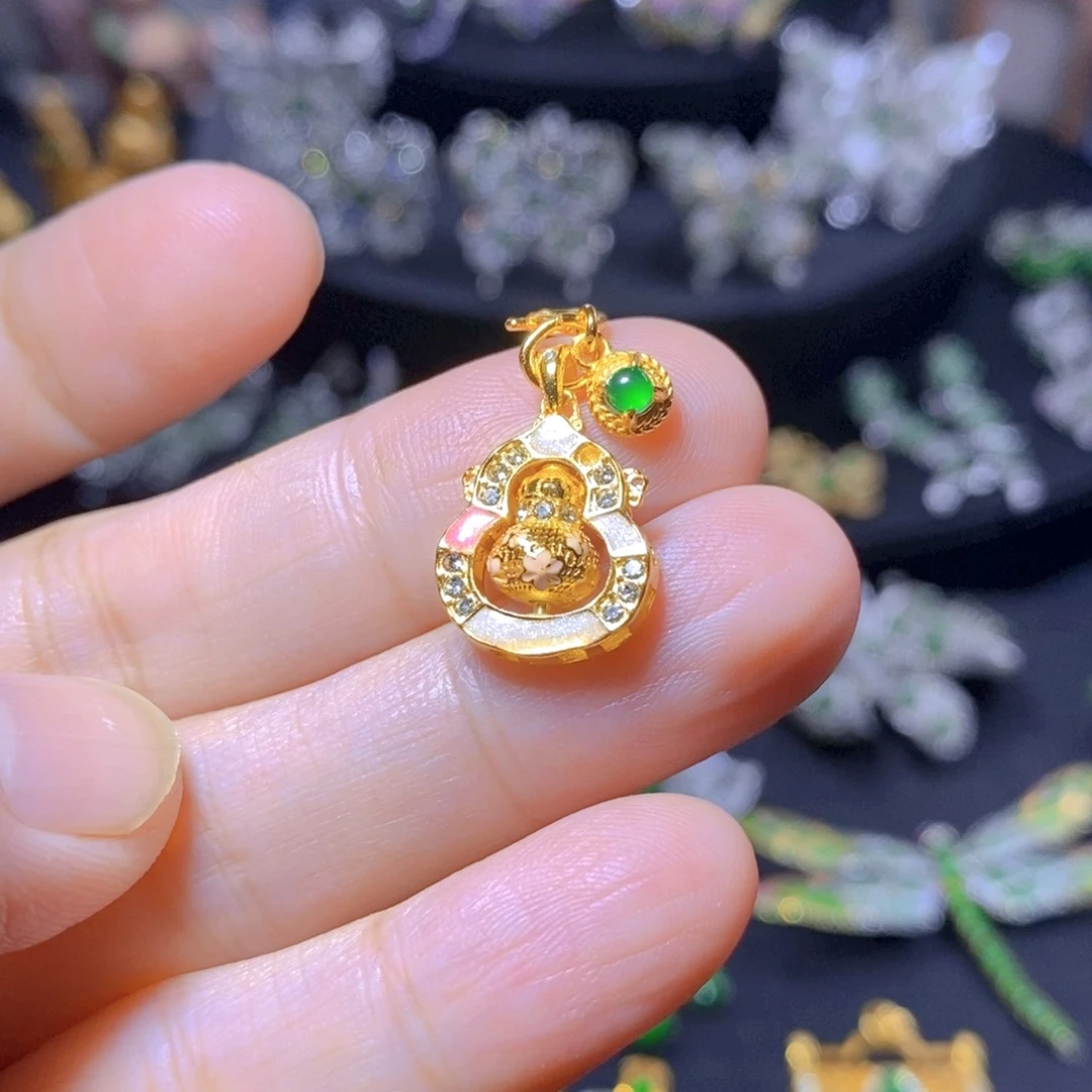 翡翠银S925镶嵌颈饰天然翡翠
