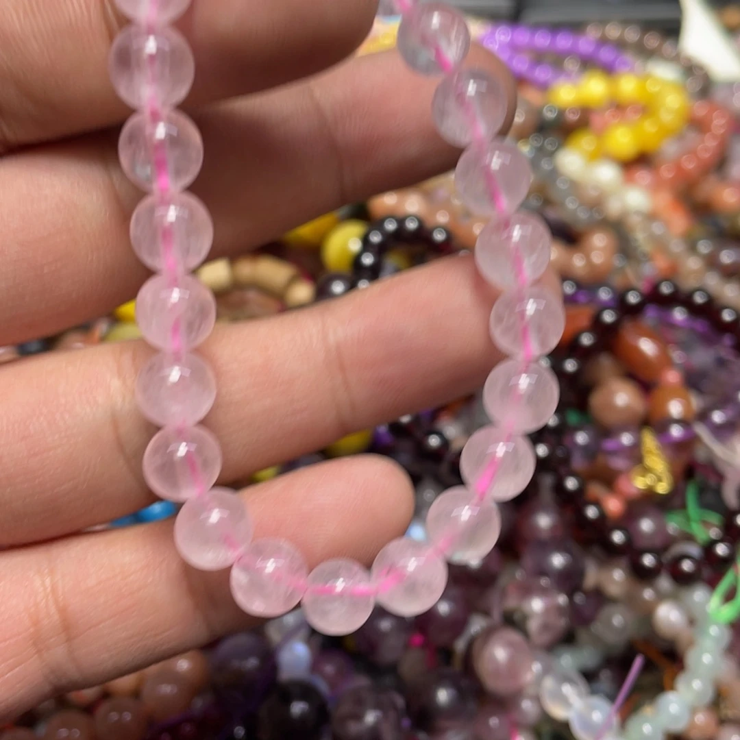 烟晶手链银S800镀金镶嵌