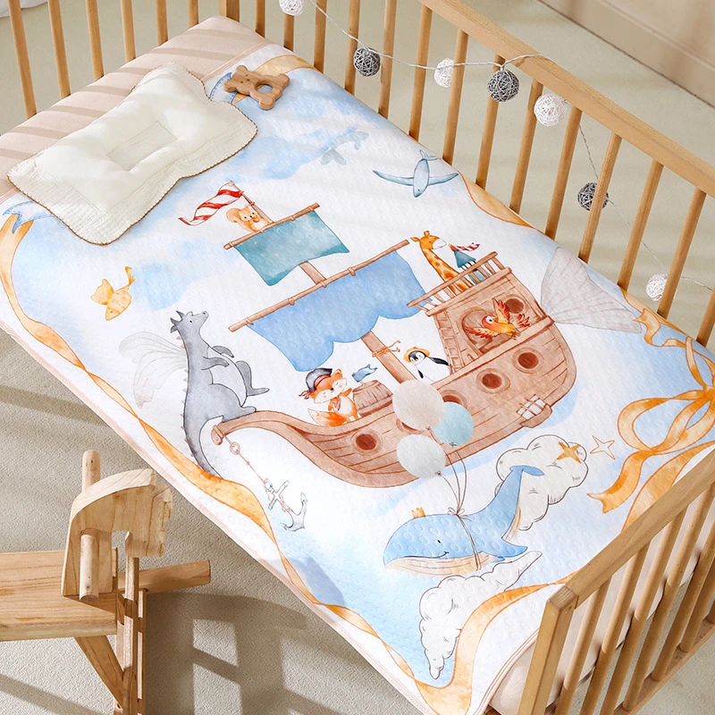 a类婴儿卡通四层印花隔尿垫80*100母婴可洗大尺寸新生儿床垫