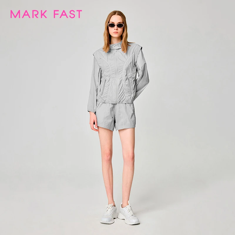 MARKFAST设计师品牌2025初夏工装风山系抽绳系带短裤M1FCW58090