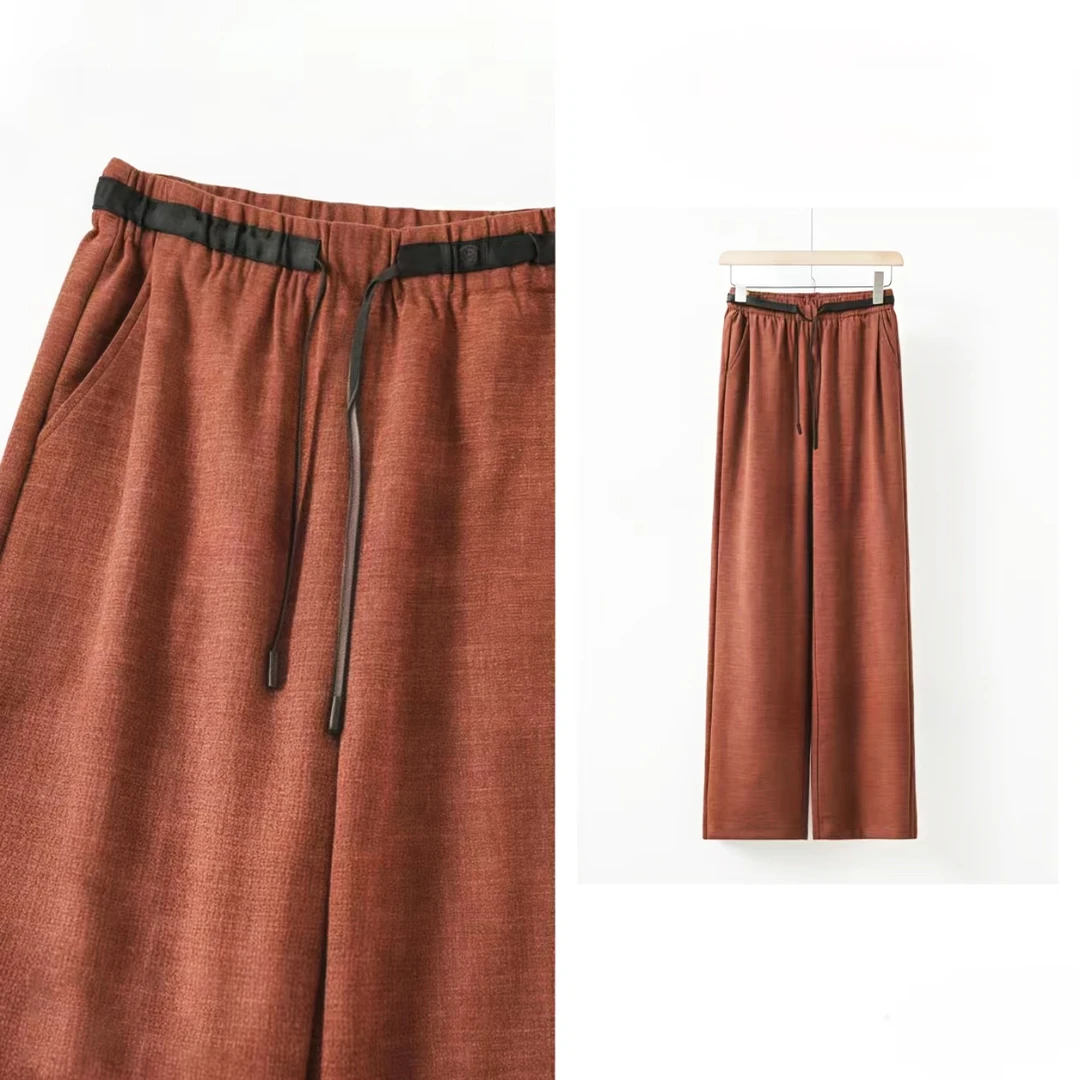 【清货】凉爽夏季爆款高腰抽绳百搭显瘦云朵直筒裤CS5805裤长98-103