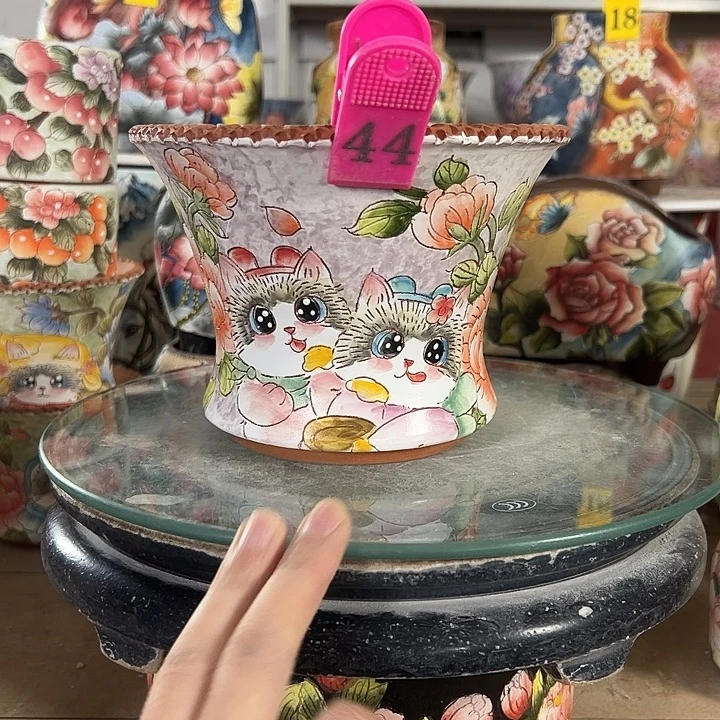 满38包邮 景德镇幸运花盆