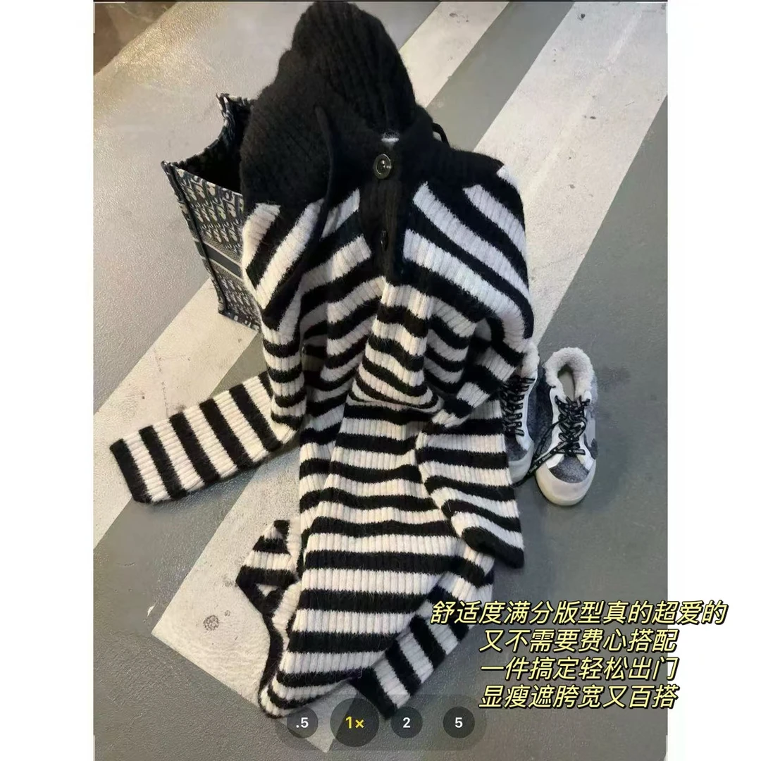 徐秋阳  条纹连衣裙  百搭时尚休闲设计感显瘦显白连衣裙4496-