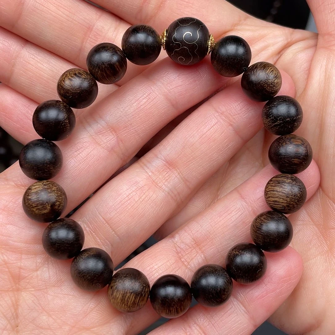 沉香手串越南芽庄白棋1.0瘤疤