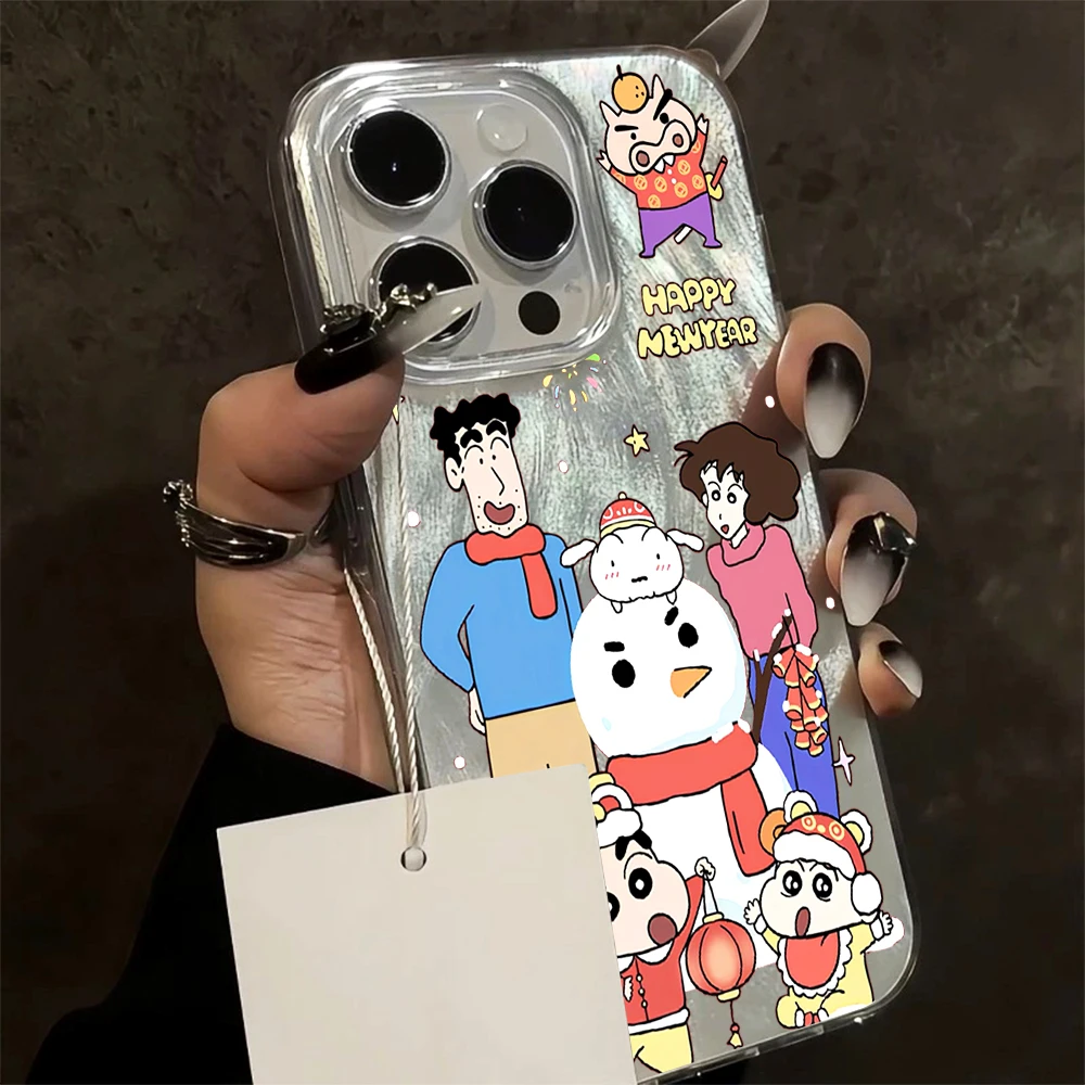 新年蜡笔小新适用华为mate60苹果oppo小米15/14/13防摔vivo手机壳