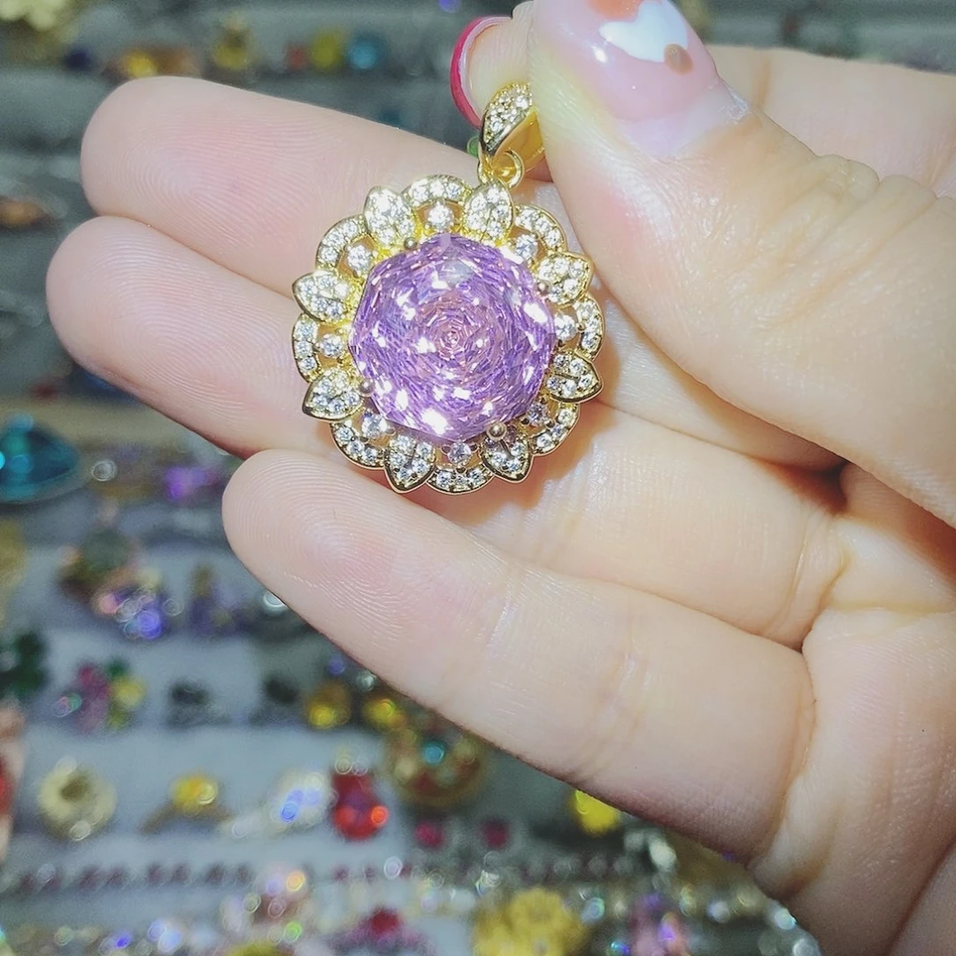 【闪购商品】绿水晶戒指银S925镶嵌