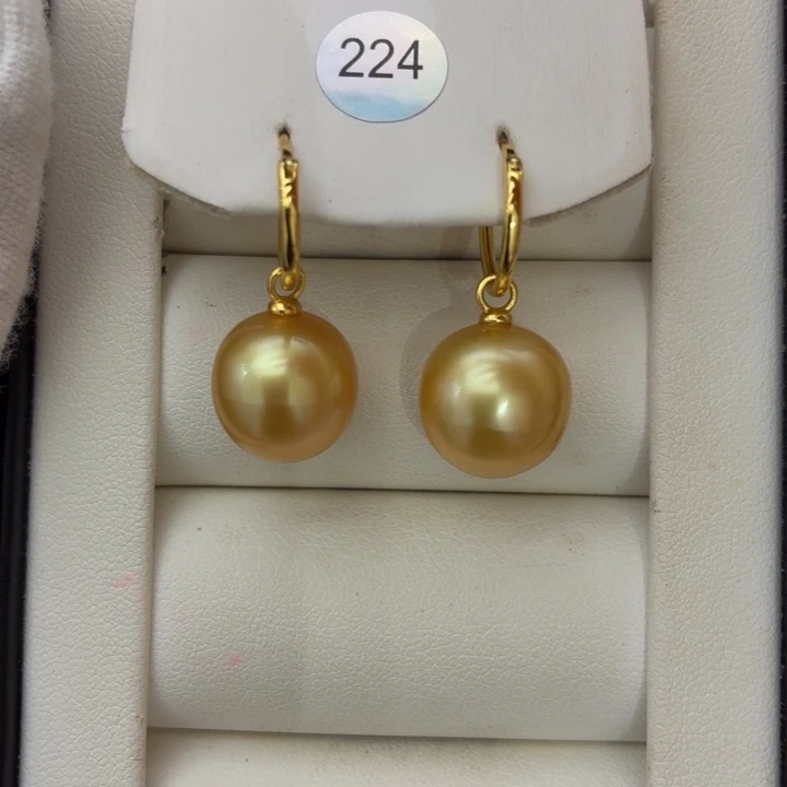 银S925镶嵌海水珍珠耳饰