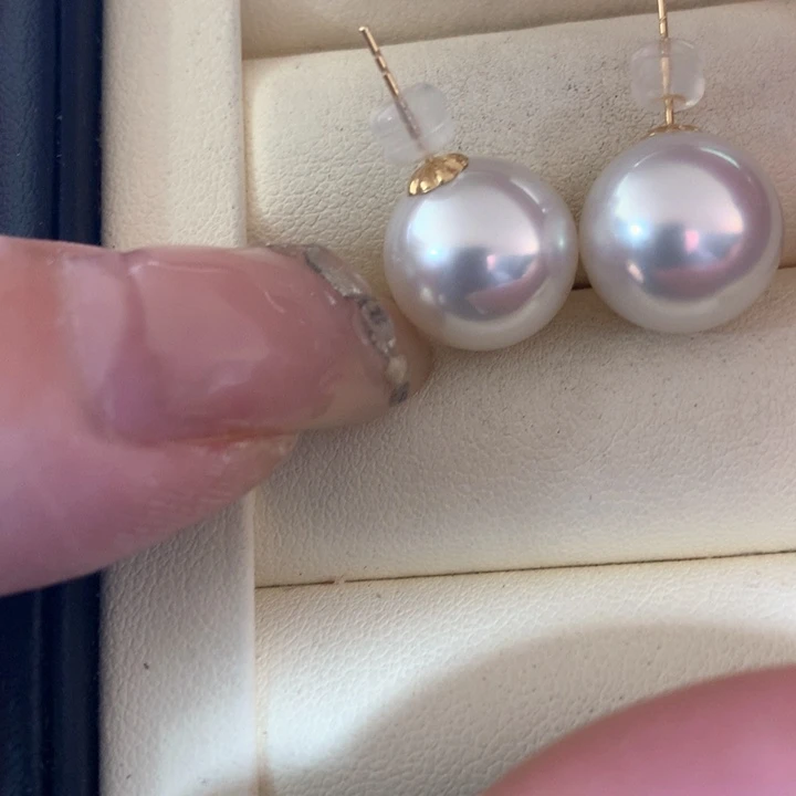 18K金镶嵌耳饰海水珍珠