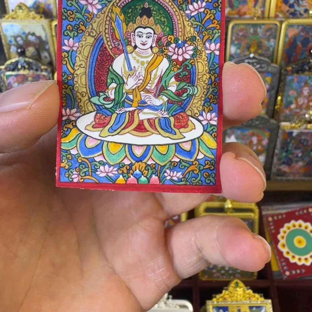 吊坠热贡学徒虚空藏菩萨唐卡