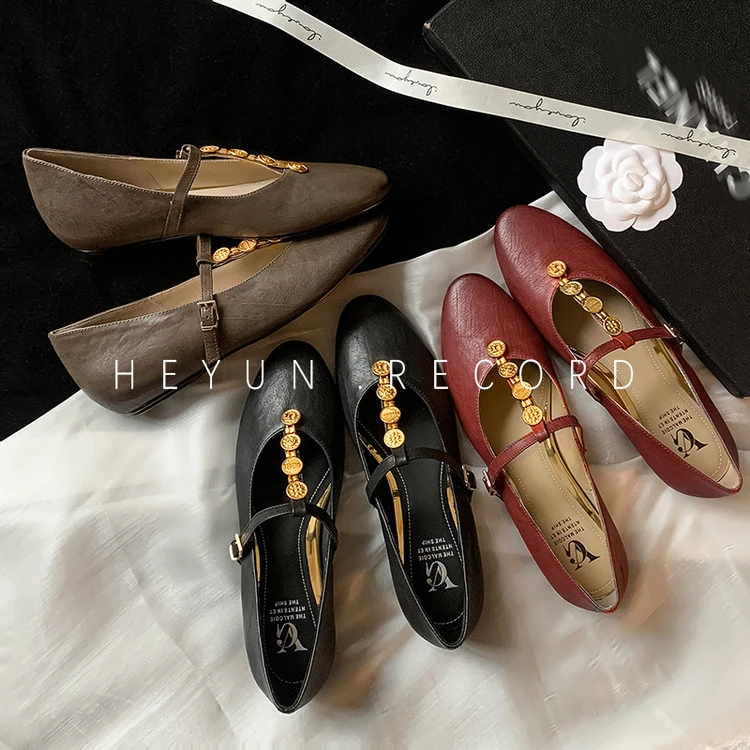 浅口单鞋2025年春季时尚平底浅口纯色