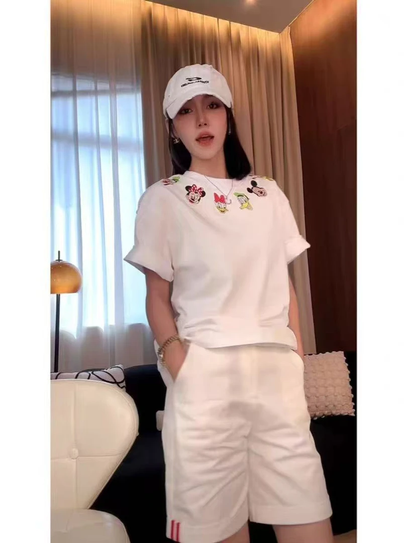 （大码女装）6182新款T恤女圆领卡通印花小众休闲趣味减龄短袖