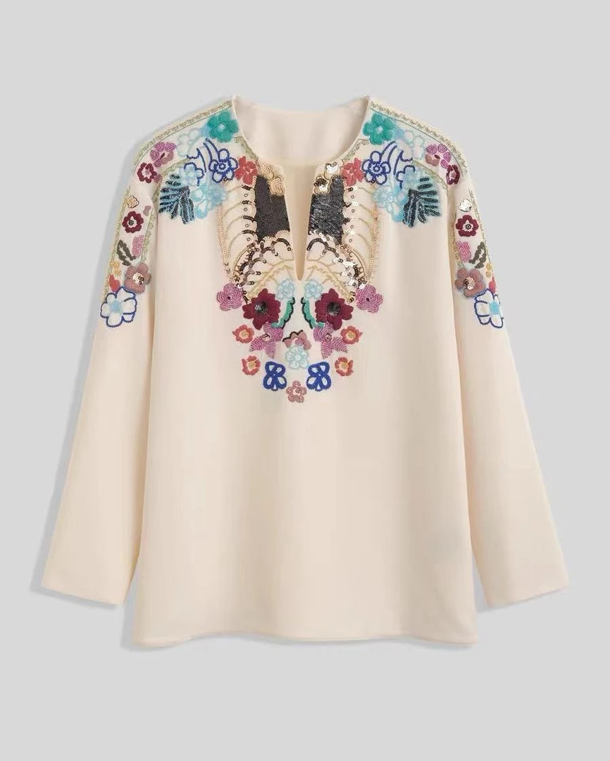 YUNSHUIHE/云水禾绢纺桑蚕丝上衣-WS241297