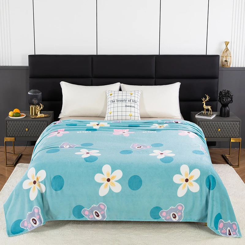 法兰绒毛毯空调毯午休毯盖毯双人冬季珊瑚绒礼品毛毯保暖宿舍毯子