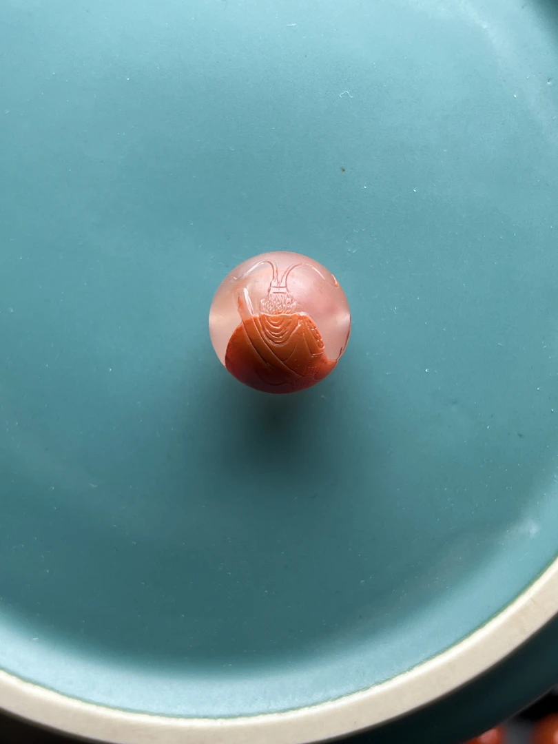 17➕南红冰飘玛瑙齐天大圣单珠左右孔