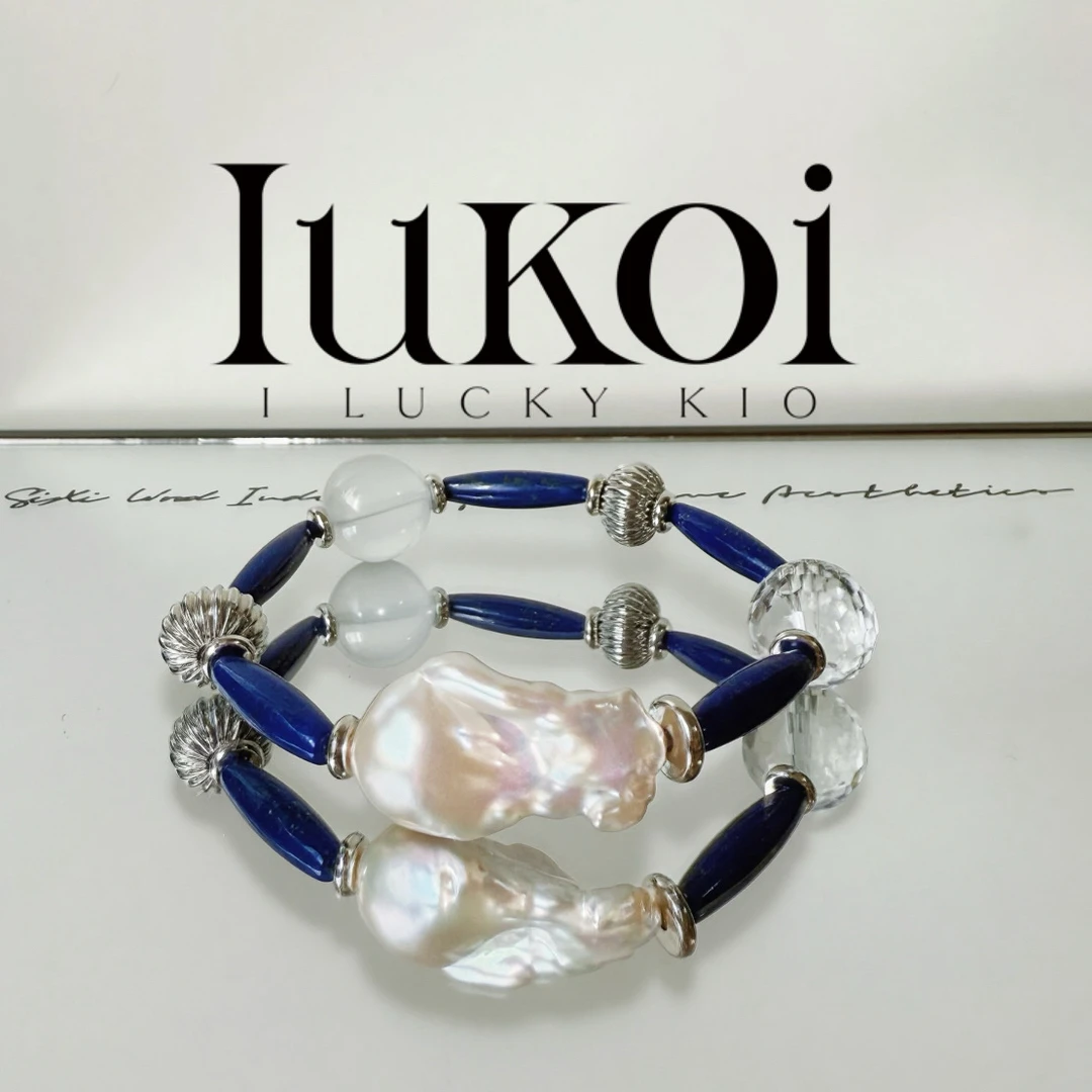 合成金属石英石手链 ｜IUKOI ｜青金  ｜天然淡水 ｜白水 ｜