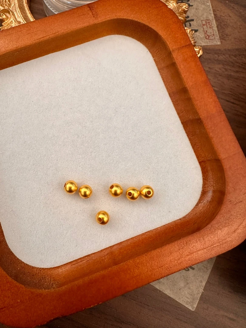 黄金 足金999 古法工艺金珠六颗