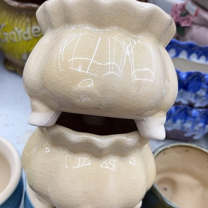 多肉绿植陶瓷花盆9.9包邮，有孔