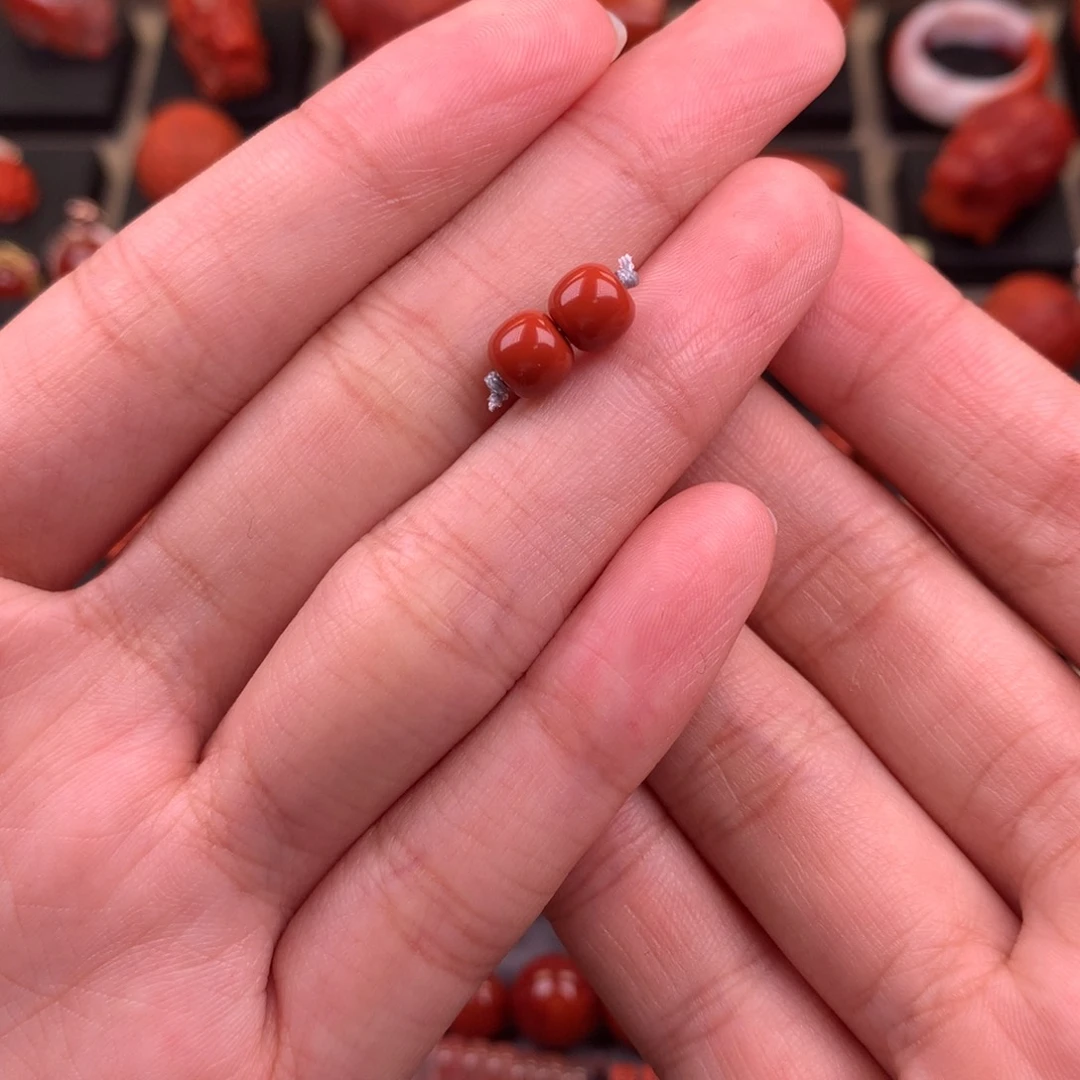 南红玛瑙未镶嵌老型对珠6