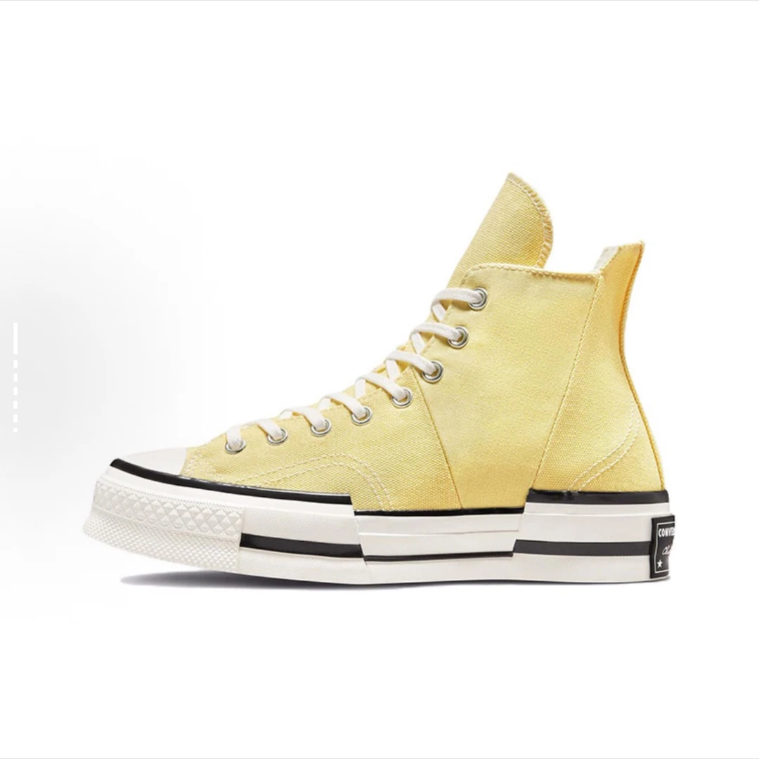Converse 匡威70s潮流解构风 高帮 帆布鞋 男女同款 淡黄A00740C