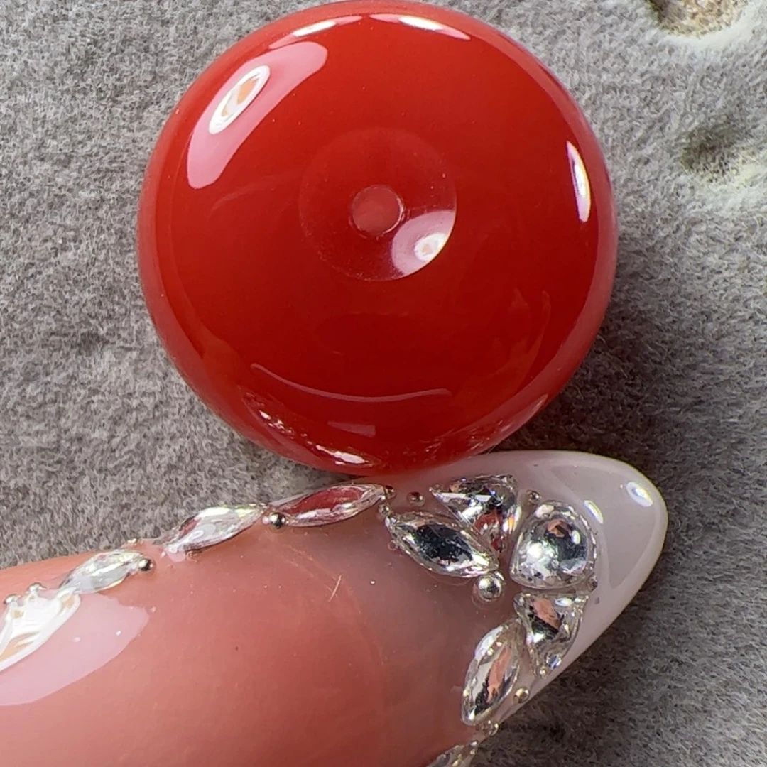 南红玛瑙未镶嵌辣椒红平安扣