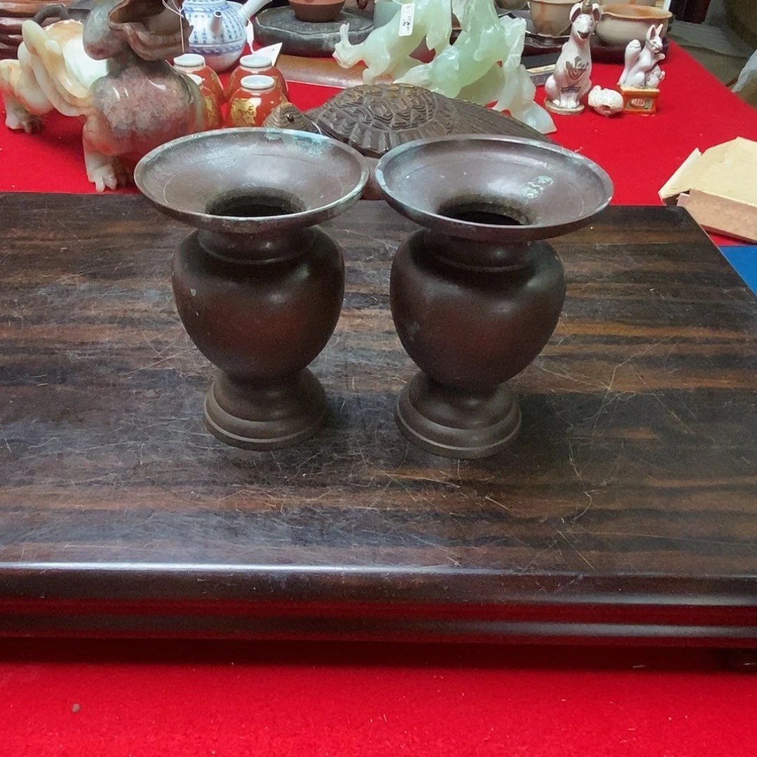 铜制花鼓一对家用