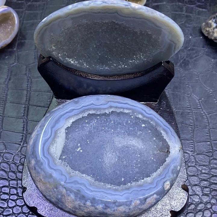 未镶嵌珠宝半成品水晶蓝晶雪景盆