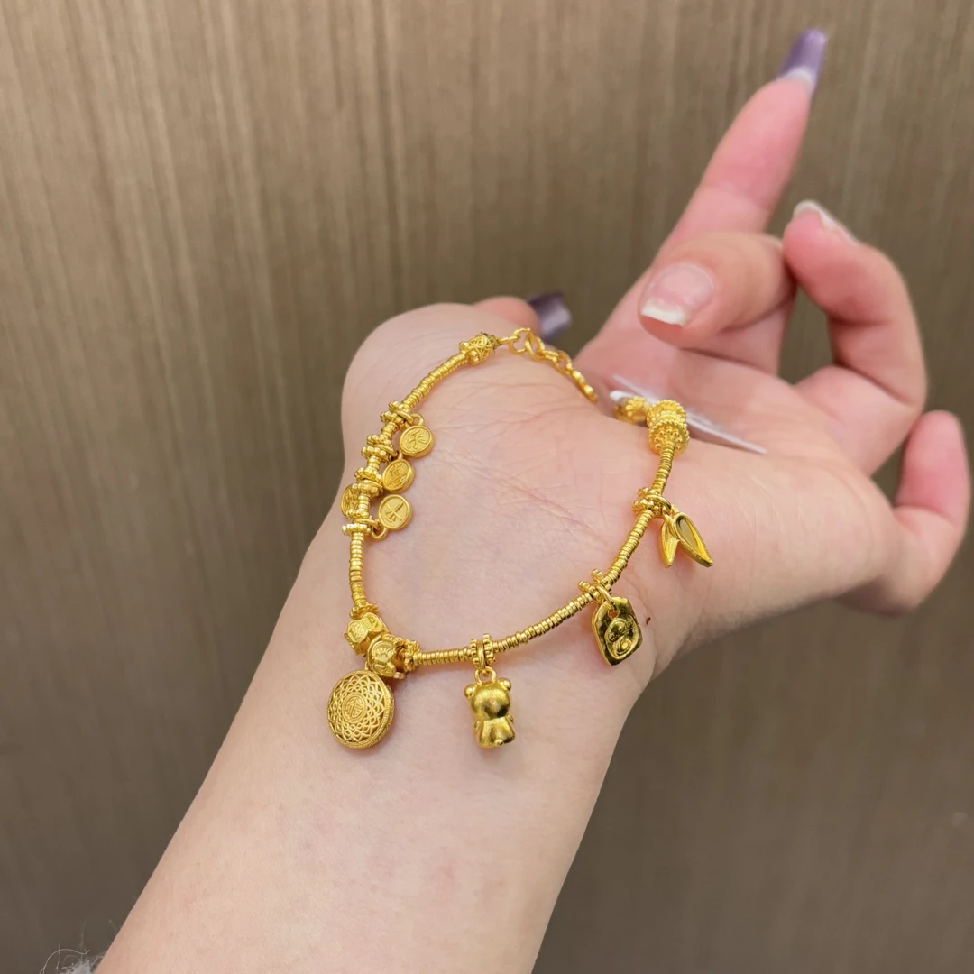 【菠萝珠宝】足金999 竹节手链 金重：17.64克