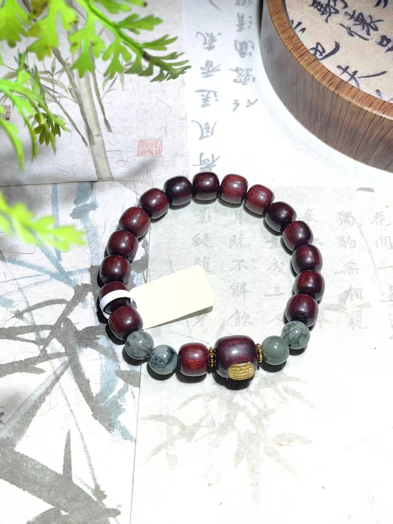 小叶紫檀 五条经 单圈手串【无礼盒】129