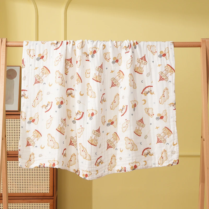 浴巾新生宝宝纯棉高密纱布超柔吸水新生儿空调盖毯幼儿园宝宝盖被