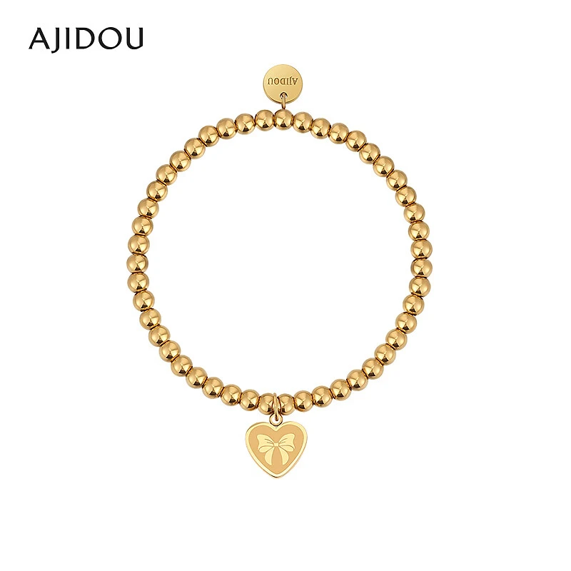 不锈钢亚克力手链 阿吉豆心语系列手链爱心时尚女款串珠手串