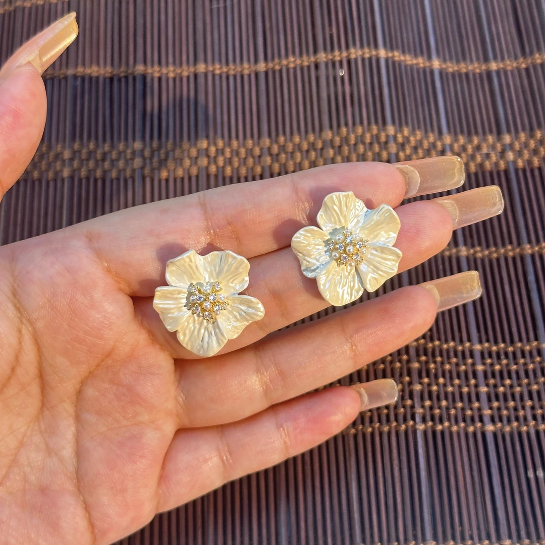 铜合金无非金属耳饰 铜合金Y2034韩式时尚流苏吊珠耳饰