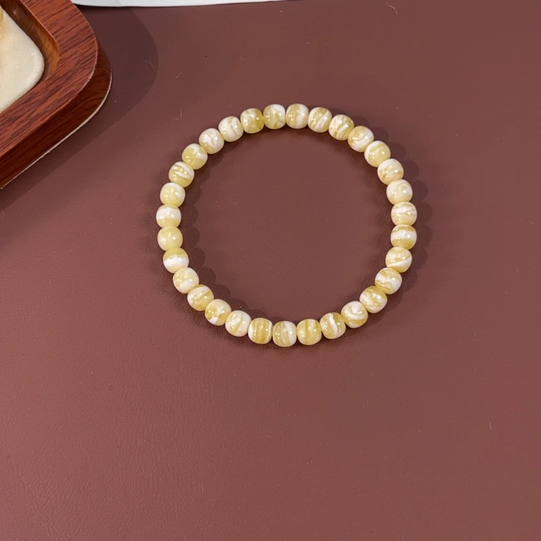 琥珀未镶嵌手链金瓷白虎皮7.2m