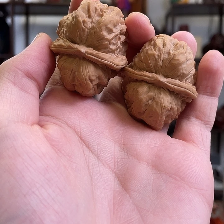 桃核把件蛤蟆头一对
