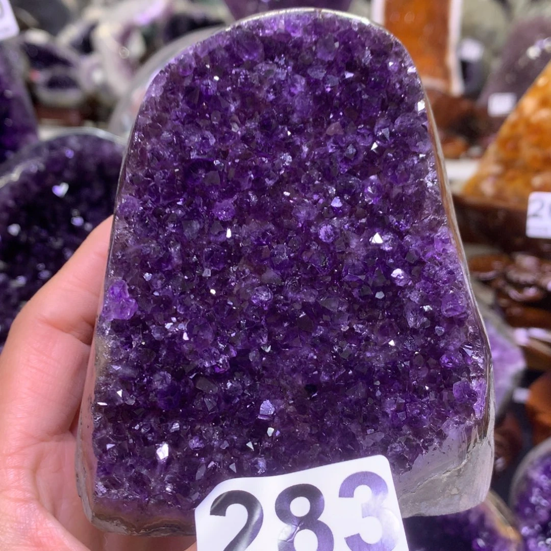 紫晶未镶嵌摆件水晶