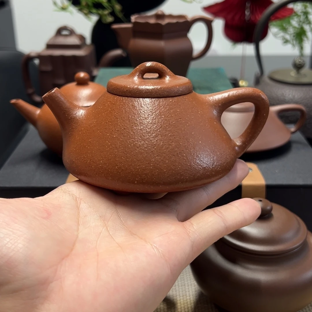 茶壶紫砂精工半手降坡泥石瓢200cc
