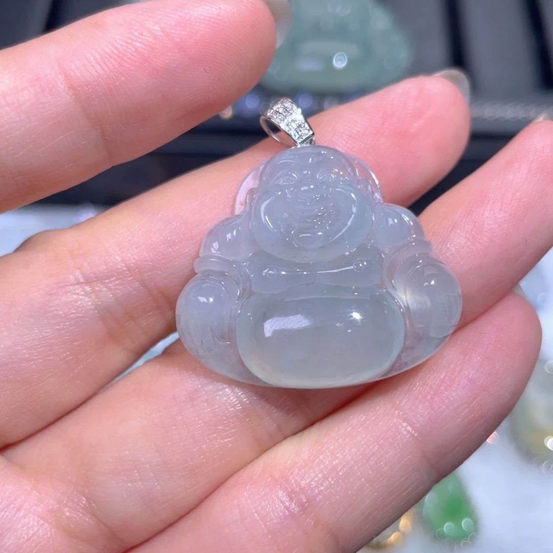 颈饰18K金镶嵌翡翠翡翠