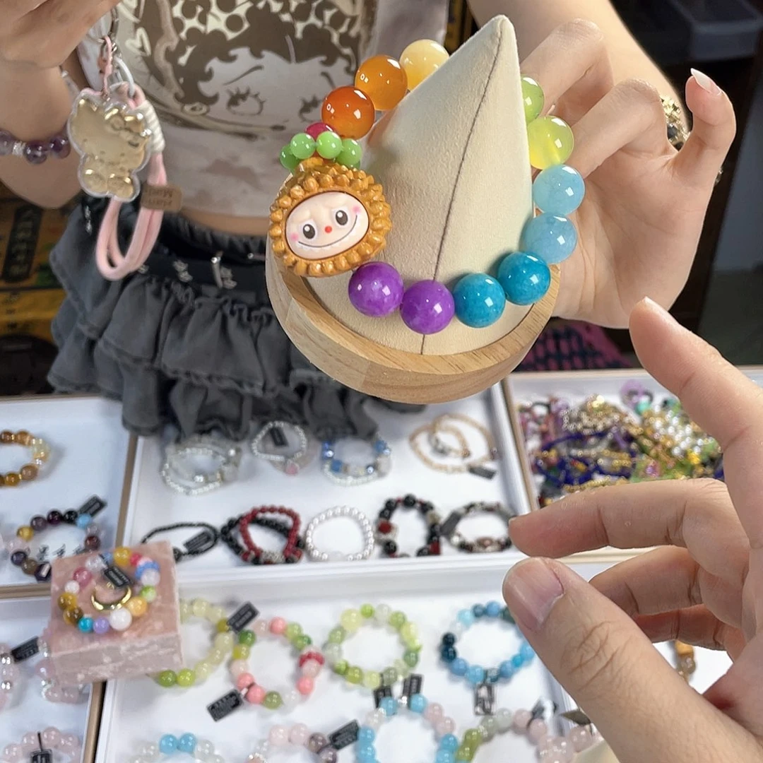 水晶手链银S925镀金镶嵌