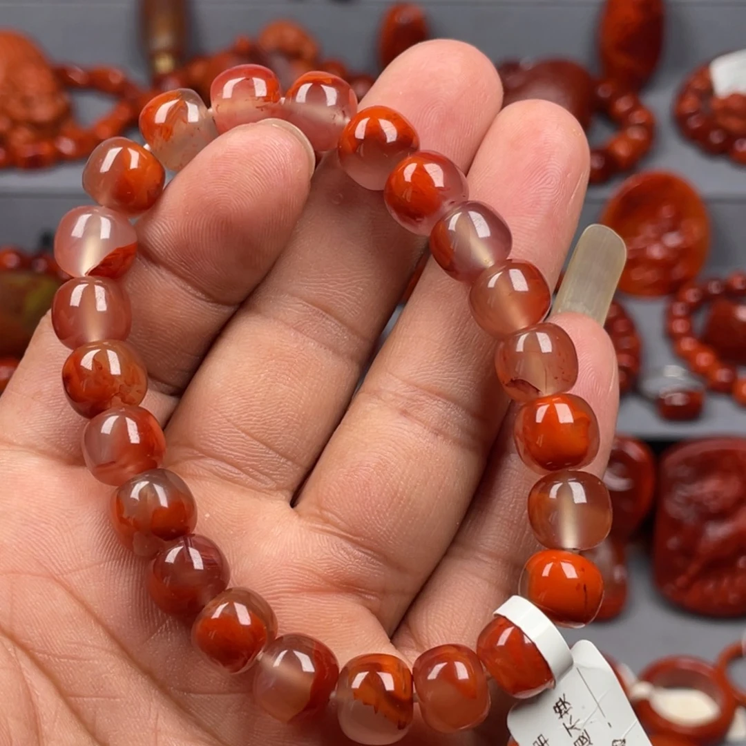 南红玛瑙未镶嵌珠宝奇石单圈9➕