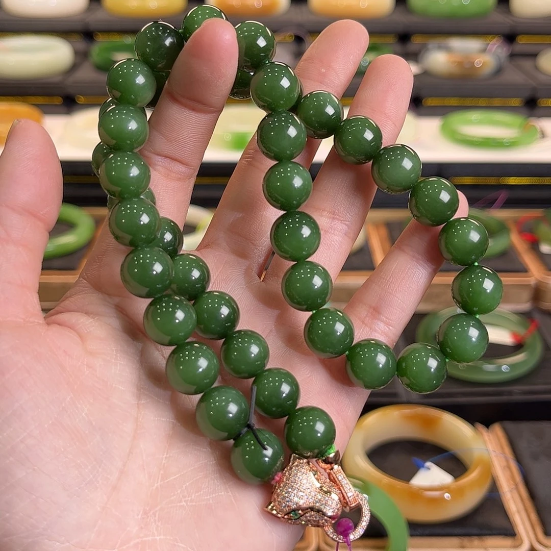 和田玉未镶嵌手镯高品质碧玉约12