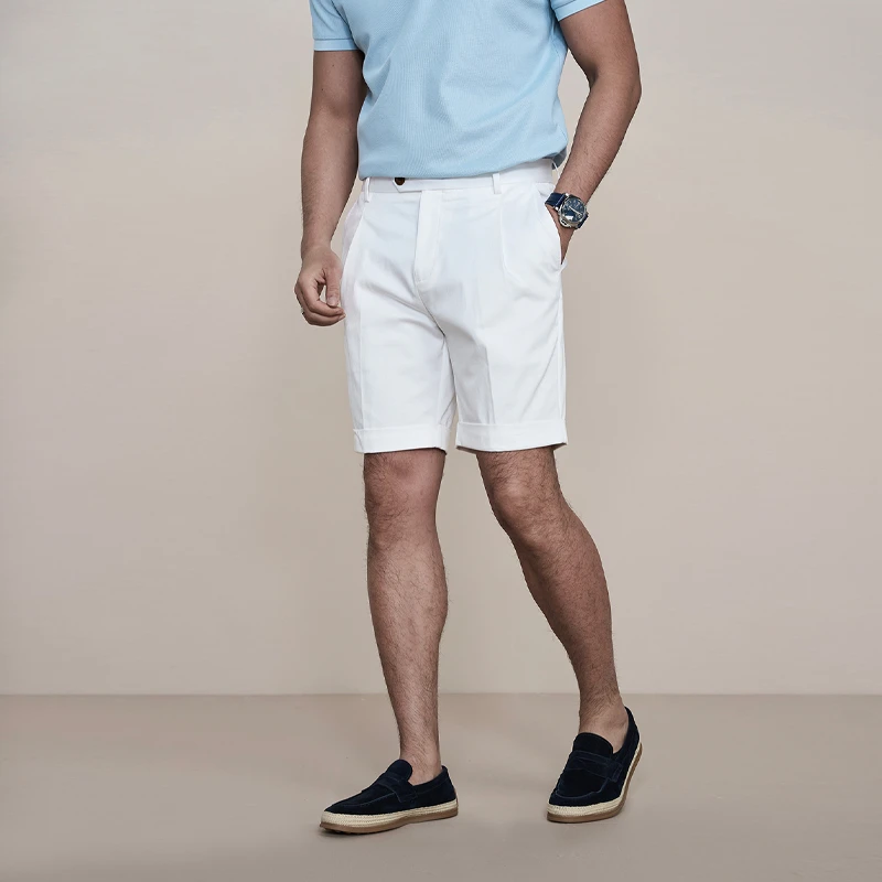 【弹力棉五分裤】2025春夏新款男士百搭气质直筒休闲廓尔格短裤