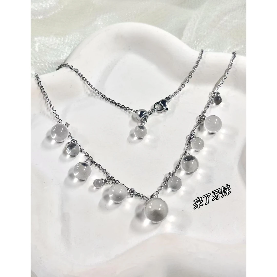 合金项链 链条透明葡萄项链XL193欧美小众设计感精致时尚轻奢