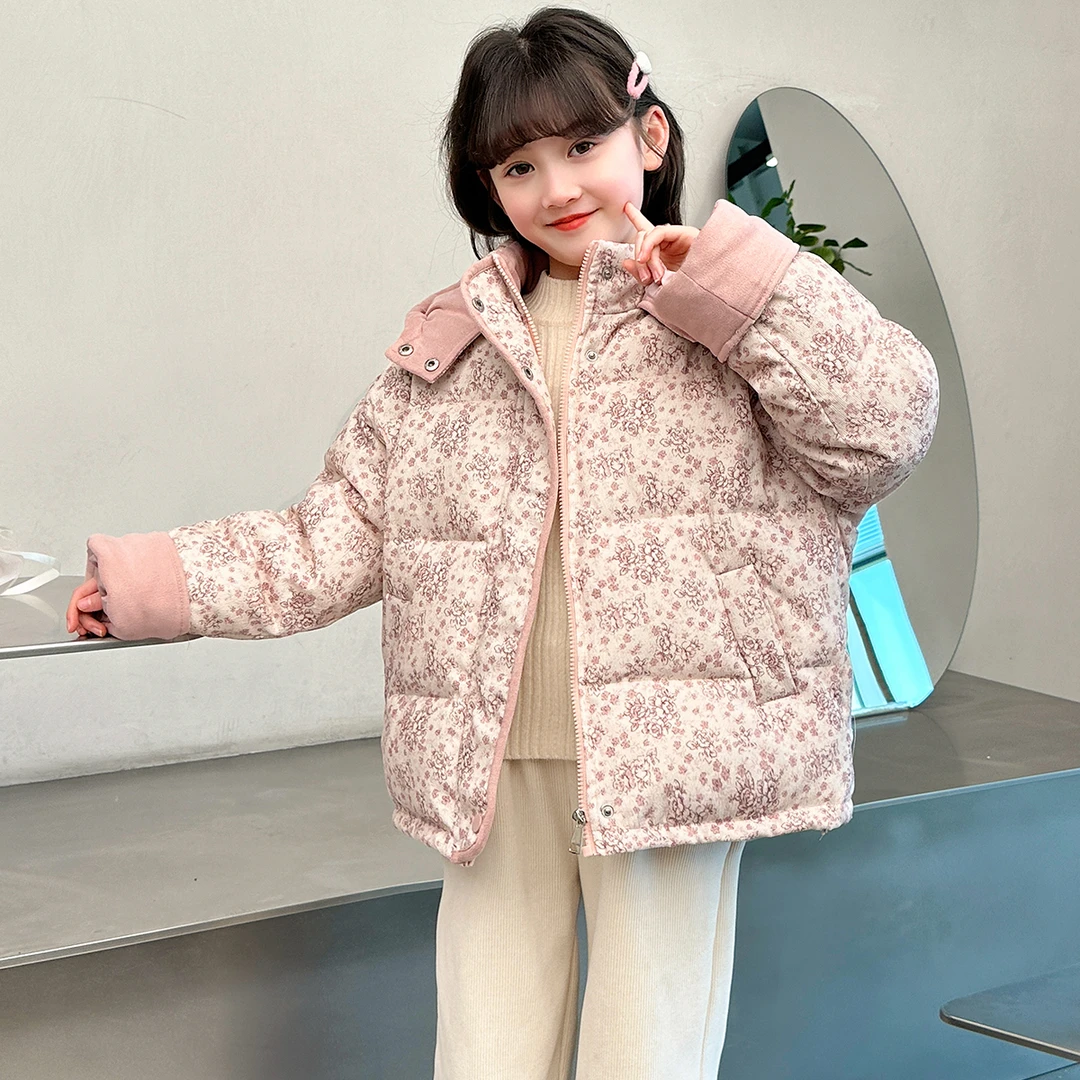 女童棉服2025新款洋气儿童棉衣加厚中大童冬季保暖外套小女孩冬装