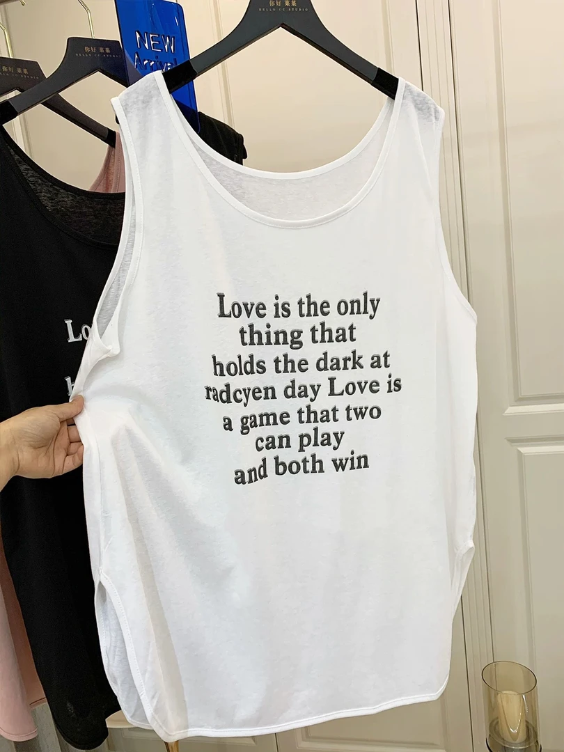 727【妖精家】字母印花内搭吊带背心女2025新款个性显瘦韩范