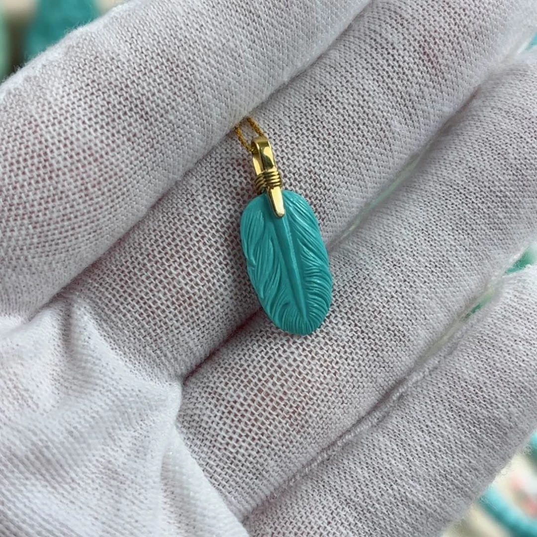 18K金镶嵌绿松石配饰