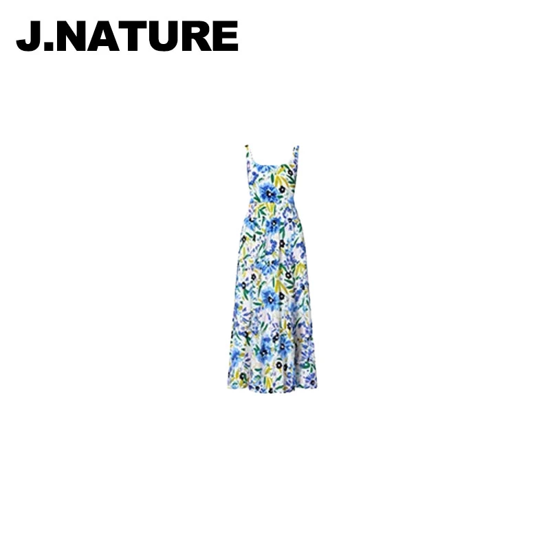 JUST NATURE ｜【Kate渠道】夏新品灵动花卉吊带显瘦沙滩度假连衣裙