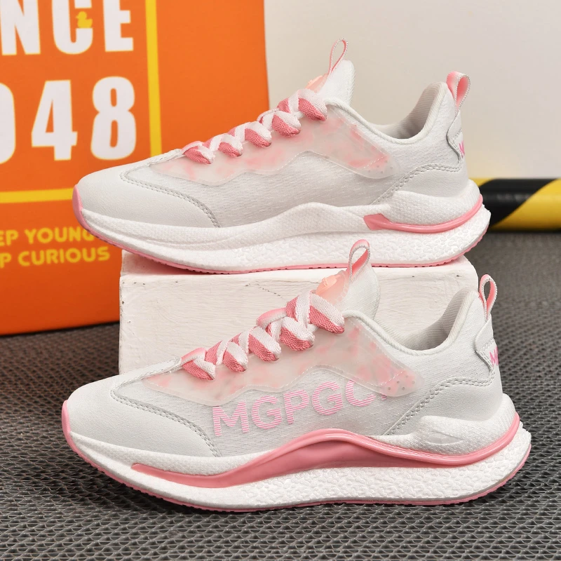 2025新款秋季透气网面休闲百搭老爹鞋爆米花减震透气厚底运动跑鞋